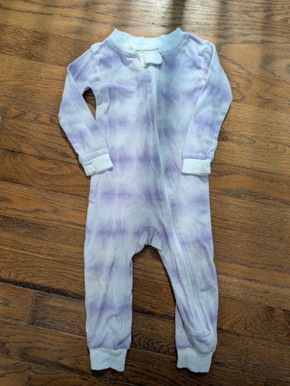 12M Purple Tie Dye Burt's Bees Footless Pajamas